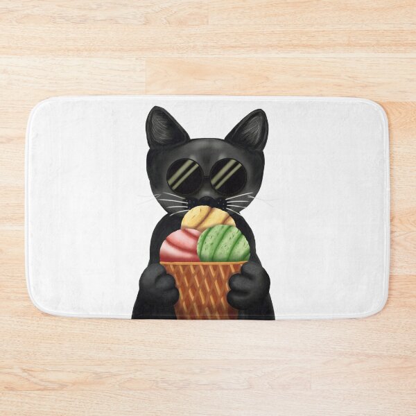 Item preview, Black Cat Ice Cream | Café Witch's Familiar | Pastel Goth Dessertcore designed and sold by More Prussian Blue.