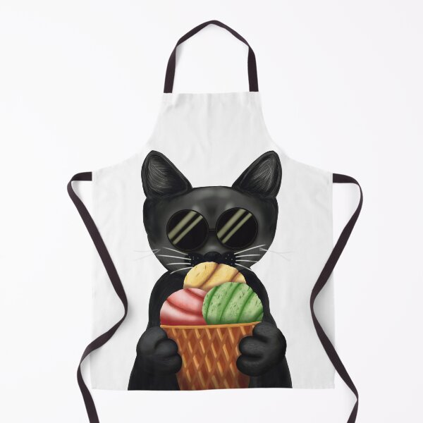 Item preview, Black Cat Ice Cream | Café Witch's Familiar | Pastel Goth Dessertcore designed and sold by More Prussian Blue.
