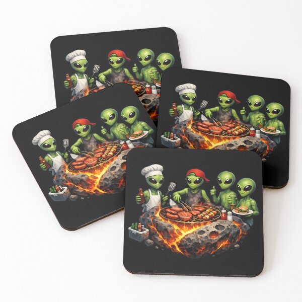 Item preview, Alien BBQ Crew Cooking on Meteor Grill designed and sold by builtforyou.