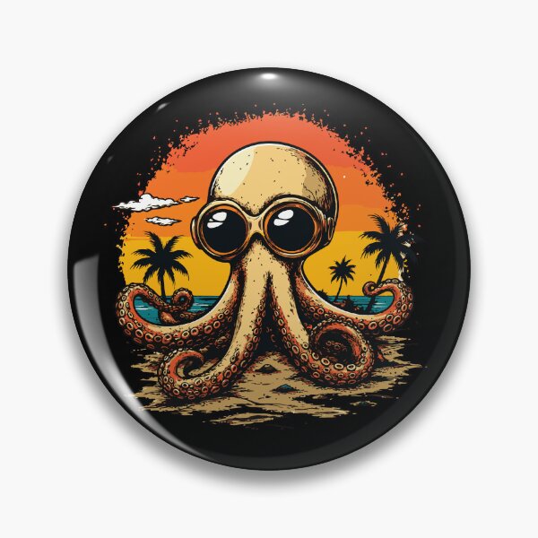 Item preview, Retro Octopus at Sunset designed and sold by ClubVacay.