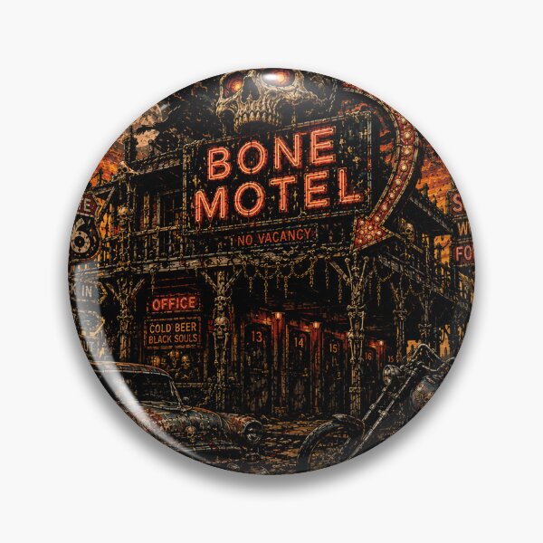 Item preview, BONE MOTEL | Vintage Biker Heavy Metal T-Shirt | The Wasteland Chronicles | RetroCrypt Studio designed and sold by RetroCrypt Studio.