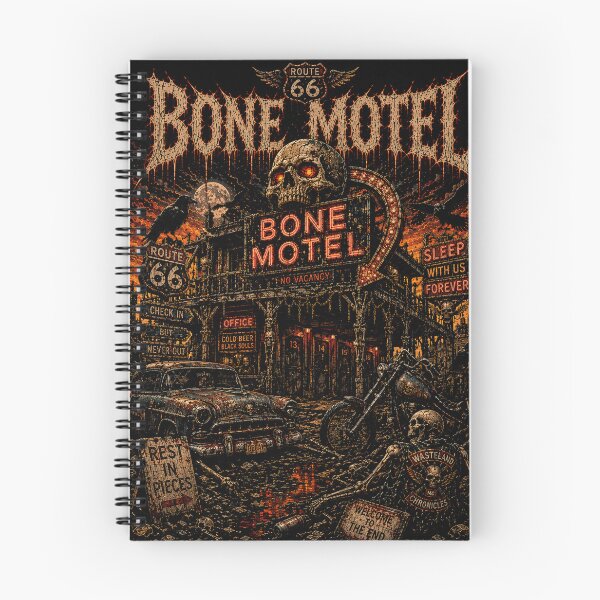 Item preview, BONE MOTEL | Vintage Biker Heavy Metal T-Shirt | The Wasteland Chronicles | RetroCrypt Studio designed and sold by RetroCrypt Studio.