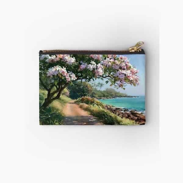 Item preview, Hawaiian Tropical Beach Path with Flowering Tree and Turquoise Ocean v10 designed and sold by daila70.