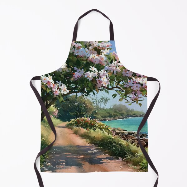 Item preview, Hawaiian Tropical Beach Path with Flowering Tree and Turquoise Ocean v10 designed and sold by daila70.