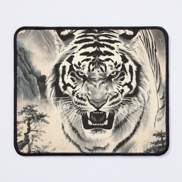 Item preview, Mythical White Tiger Mist Mountain Chinese Art designed and sold by UltarOutfit.