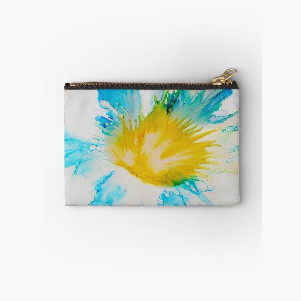 Item preview, Golden Bloom – Turquoise & Yellow Fluid Abstract Flower Art designed and sold by BuckaBaby.
