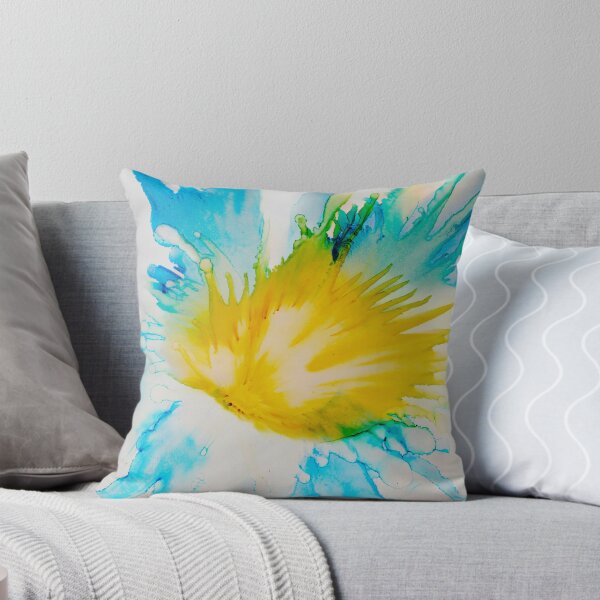 Item preview, Golden Bloom – Turquoise & Yellow Fluid Abstract Flower Art designed and sold by BuckaBaby.