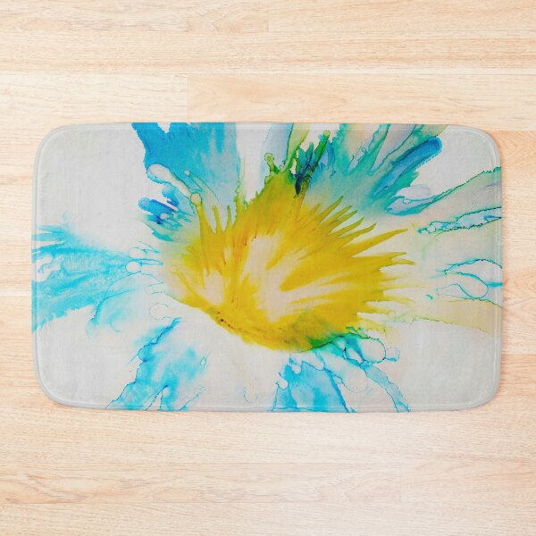 Item preview, Golden Bloom – Turquoise & Yellow Fluid Abstract Flower Art designed and sold by BuckaBaby.