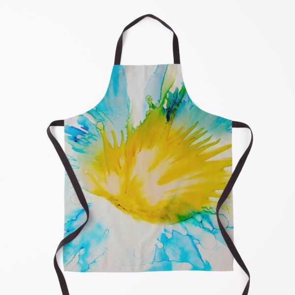 Item preview, Golden Bloom – Turquoise & Yellow Fluid Abstract Flower Art designed and sold by BuckaBaby.