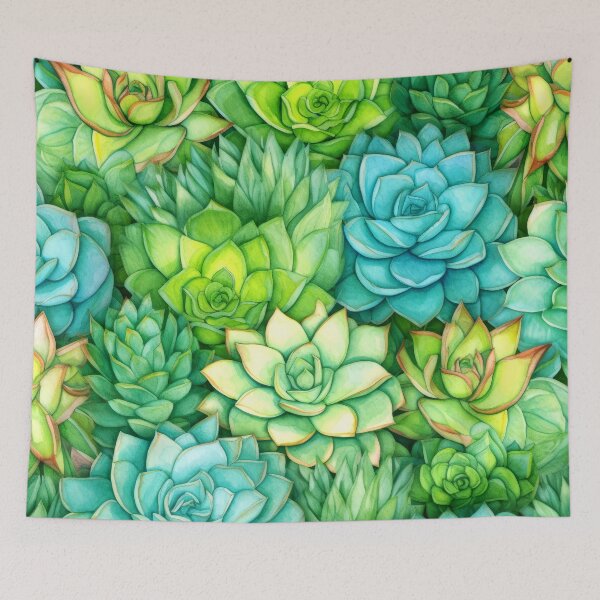 Item preview, Elegant Succulents Cool Blue And Lush Green Garden  designed and sold by DEC02.