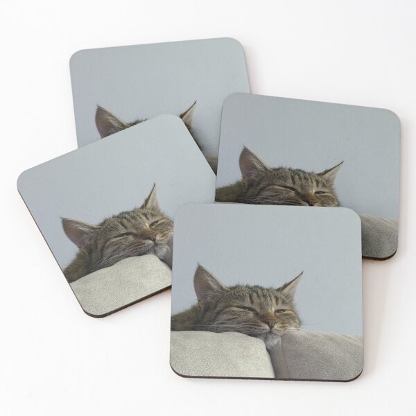 Item preview, Sleepy Tabby Cat Resting on a Couch – Cozy Minimalist Cat Photography | Cute Aesthetic Wall Art designed and sold by Jesus-istheway.