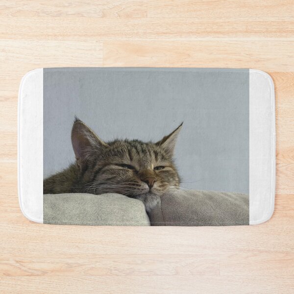 Item preview, Sleepy Tabby Cat Resting on a Couch – Cozy Minimalist Cat Photography | Cute Aesthetic Wall Art designed and sold by Jesus-istheway.