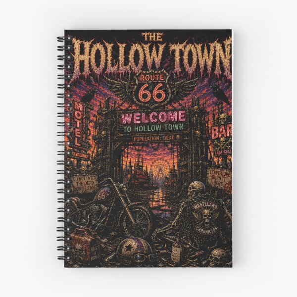Item preview, HOLLOW TOWN | Vintage Biker Heavy Metal T-Shirt | The Wasteland Chronicles | RetroCrypt Studio designed and sold by RetroCrypt Studio.