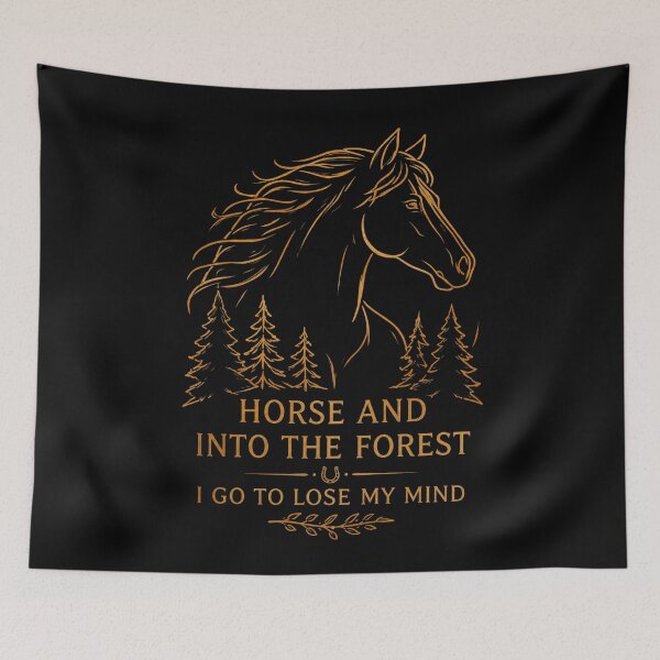 Item preview, Horse and Into the Forest I Go to Lose My Mind Vintage Equestrian Nature Artwork designed and sold by JustCrafted.