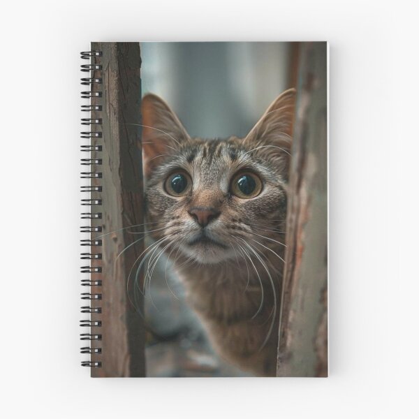 Item preview, Curious Tabby Cat Peeking Through Wooden Fence – Cute Cat Photography | Aesthetic Pet Wall Art designed and sold by Jesus-istheway.