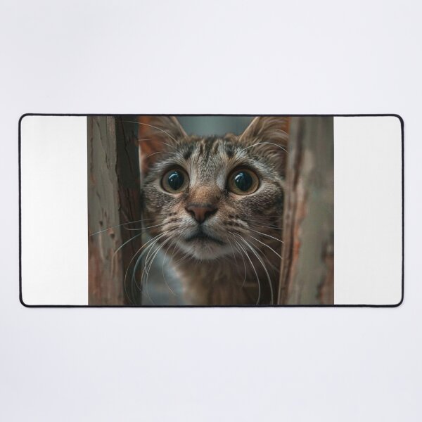 Item preview, Curious Tabby Cat Peeking Through Wooden Fence – Cute Cat Photography | Aesthetic Pet Wall Art designed and sold by Jesus-istheway.