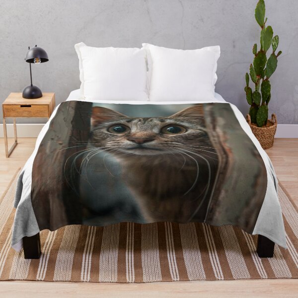 Item preview, Curious Tabby Cat Peeking Through Wooden Fence – Cute Cat Photography | Aesthetic Pet Wall Art designed and sold by Jesus-istheway.