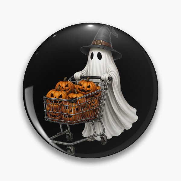 Item preview, Cute Ghost Shopping for Pumpkins | Funny Halloween Witch Ghost Vintage Graphic designed and sold by HectorStore11.
