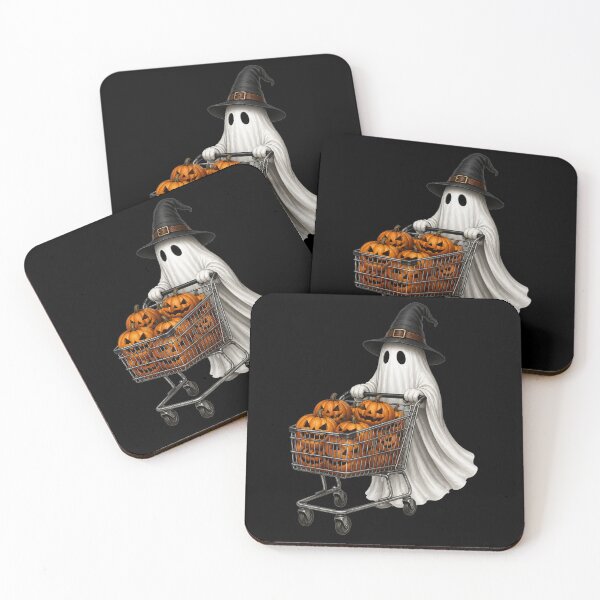 Item preview, Cute Ghost Shopping for Pumpkins | Funny Halloween Witch Ghost Vintage Graphic designed and sold by HectorStore11.