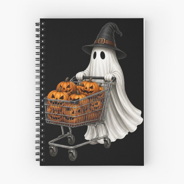 Item preview, Cute Ghost Shopping for Pumpkins | Funny Halloween Witch Ghost Vintage Graphic designed and sold by HectorStore11.