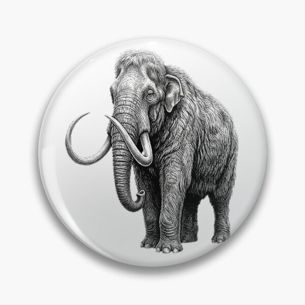 Item preview, Mammoth - Realistic Minimalistic Black and White designed and sold by Minimalisticaly.