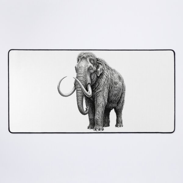 Item preview, Mammoth - Realistic Minimalistic Black and White designed and sold by Minimalisticaly.