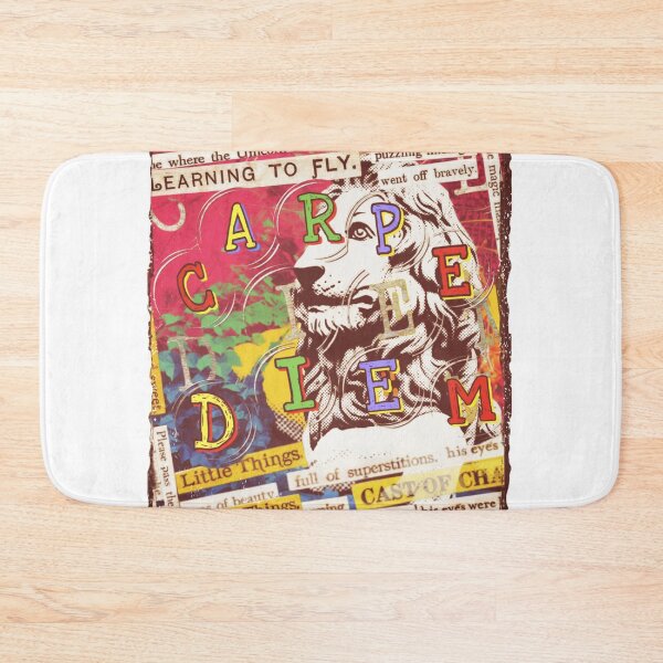 Item preview, Carpe Diem Lion Mixed Media Collage  designed and sold by bewitchedcuties.