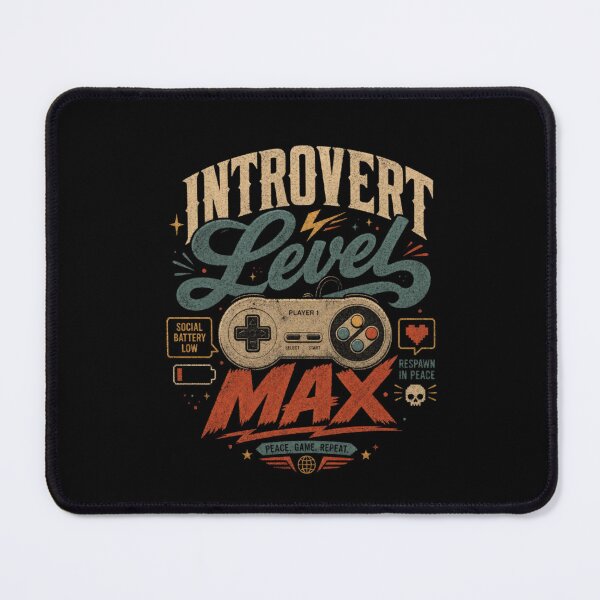 Item preview, Introvert Level MAX | Funny Gamer Shirt | Social Battery Low Gaming Retro Vintage Gift for Introverts designed and sold by WeMerch-Art.