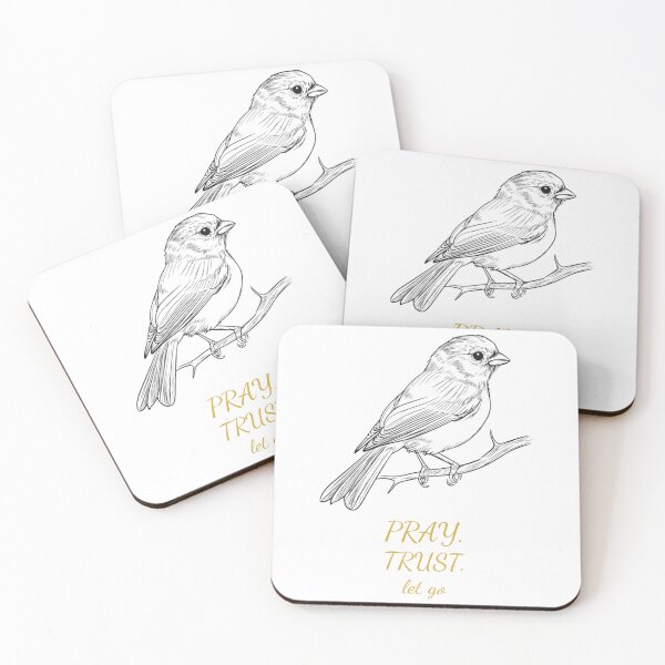 Item preview, Pray Trust Let Go – Faith Inspired Bird Illustration designed and sold by innerfaith.