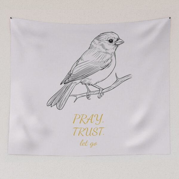 Item preview, Pray Trust Let Go – Faith Inspired Bird Illustration designed and sold by innerfaith.