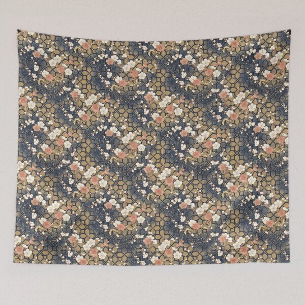 Item preview, Elegant Japanese Plum Blossom Ume and Kikko Pattern designed and sold by ArtfulAlchemy1.