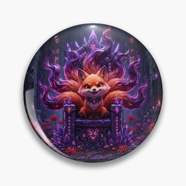 Item preview, Cute Chibi Fox Demon Cultivator on Dark Crystal Throne Fantasy Art designed and sold by uegi.