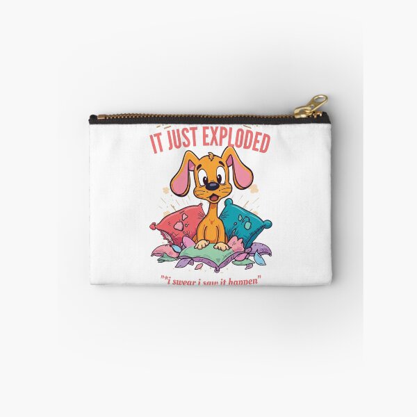 Item preview, It Just Exploded Puppy Retro Vintage Cartoon Funny Dog on White designed and sold by The Fine Print by BassAddict.