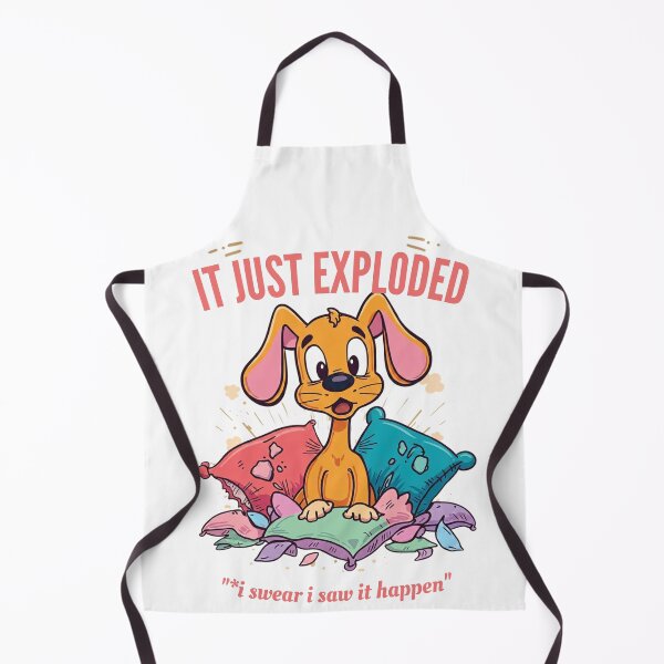 Item preview, It Just Exploded Puppy Retro Vintage Cartoon Funny Dog on White designed and sold by The Fine Print by BassAddict.