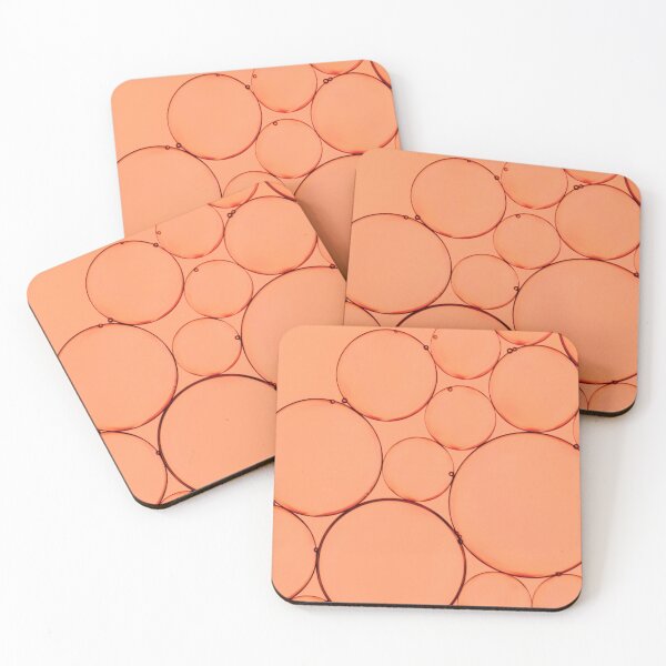 Item preview, Coral Bubbles – Abstract Orange Circles Abstract Art Design designed and sold by BuckaBaby.