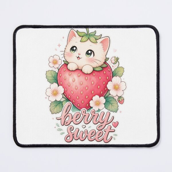Item preview, Strawberry Peek Kitty designed and sold by Kitty-and-Cat.