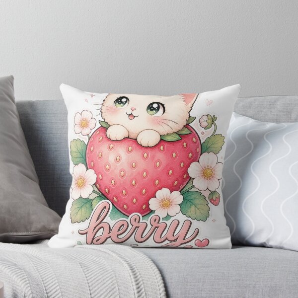 Item preview, Strawberry Peek Kitty designed and sold by Kitty-and-Cat.