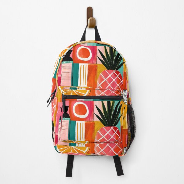 Item preview, Pop Art Kitchen Decor- Tropical Citrus Fusion Showcasing Pineapple Orange Bold Geometric Design designed and sold by OlfactoART Studio.