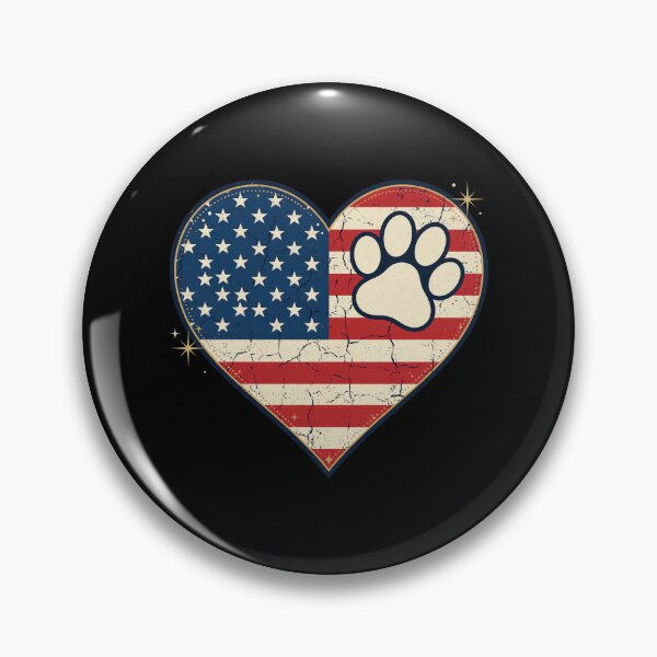 Item preview, Distressed American Flag Heart Paw Print designed and sold by SoyLamderma.