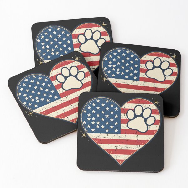 Item preview, Distressed American Flag Heart Paw Print designed and sold by SoyLamderma.