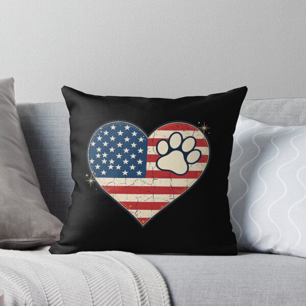Item preview, Distressed American Flag Heart Paw Print designed and sold by SoyLamderma.