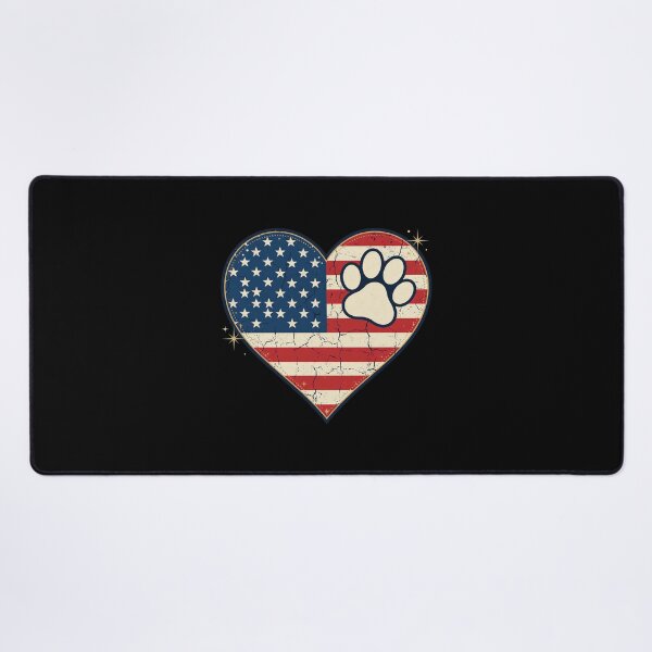 Item preview, Distressed American Flag Heart Paw Print designed and sold by SoyLamderma.