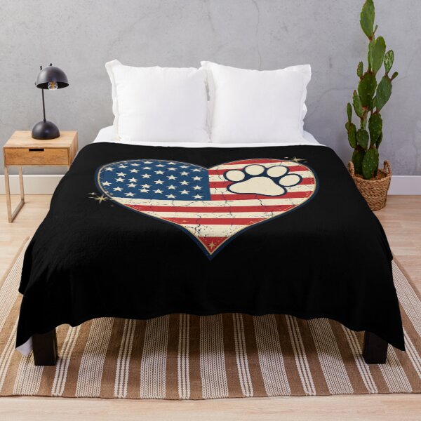 Item preview, Distressed American Flag Heart Paw Print designed and sold by SoyLamderma.