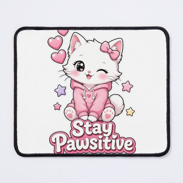 Item preview, Stay Positive Kawaii Kitty designed and sold by Kitty-and-Cat.