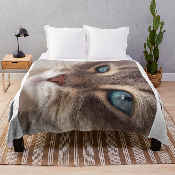 Item preview, Blue-Eyed Tabby Cat Close-Up – Dreamy Feline Portrait | Cute Aesthetic Cat Wall Art designed and sold by Jesus-istheway.