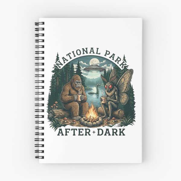 Item preview, National Park After Dark Bigfoot & Mothman Campfire | Cryptid Camping Vintage Retro Wilderness Design designed and sold by MS Pod Studio.