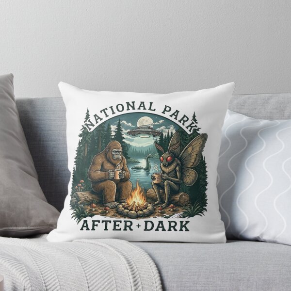 Item preview, National Park After Dark Bigfoot & Mothman Campfire | Cryptid Camping Vintage Retro Wilderness Design designed and sold by MS Pod Studio.