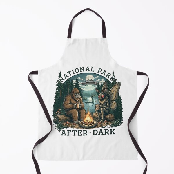 Item preview, National Park After Dark Bigfoot & Mothman Campfire | Cryptid Camping Vintage Retro Wilderness Design designed and sold by MS Pod Studio.