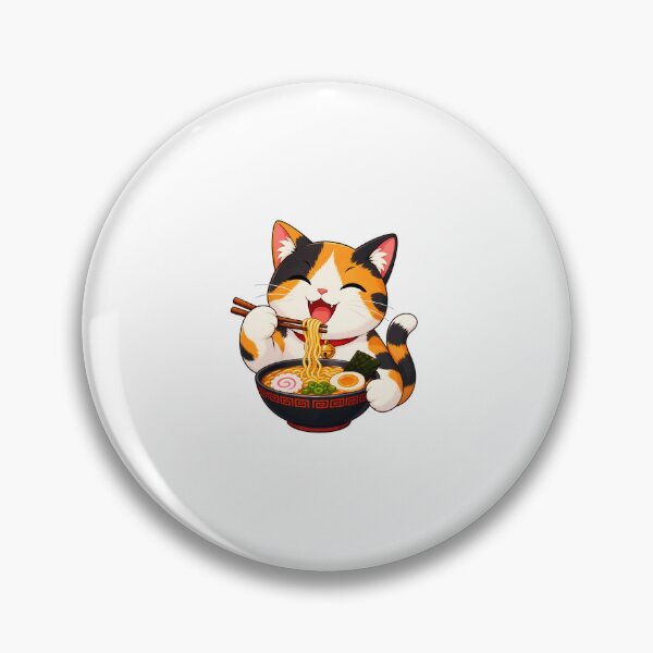 Item preview,  Cute Calico Cat Eating Ramen - Kawaii Japanese Neko Aesthetic designed and sold by Uglyandcute.