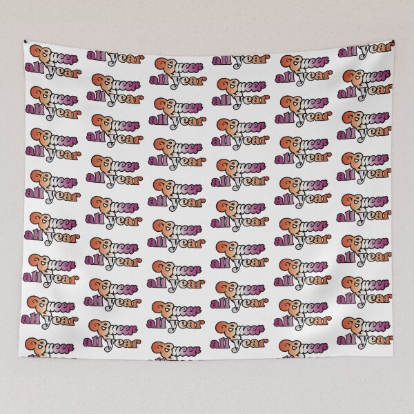Item preview, Queer all year - lesbian pride flag design designed and sold by art by hannah lang.